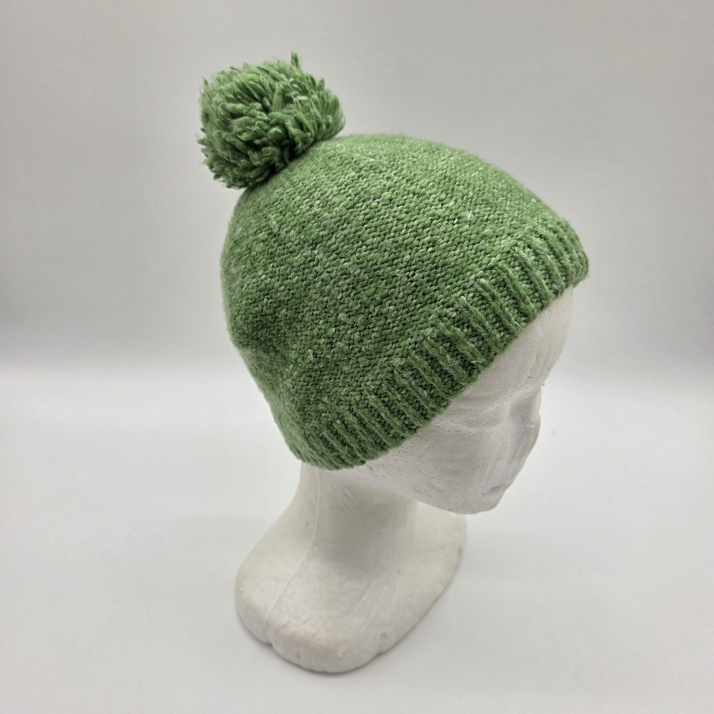 PRESTON AND YORK KNIT Hat Winter Green Pom Pom